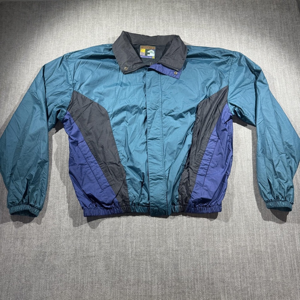 Vintage Forester's Jacket Mens‎ Extra Large Teal Blue Colorblock Windbreaker 90s